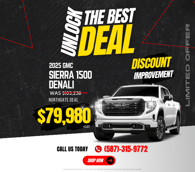 Unlock the best deal on the 2025 GMC Sierra 1500 Denali for $79,980. Call (587)-315-9772.