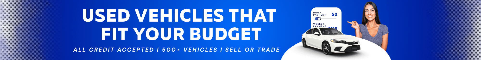 Autoplex pre-owned superstore ad featuring a large car inventory, affordable rates, and safety inspections.